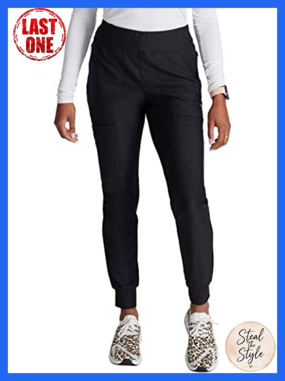 Cherokee Scrubs Women Pants Mid Rise Tapered Leg Jogger Medical Nurse Scrub